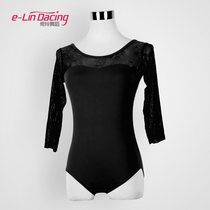 New ballet dance conjoined clothes practice shape gymnastics adult female lace middle sleeve high cross yoga leaning dance