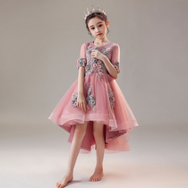 Girls birthday princess dress puffy gauze childrens foreign fashion show evening dress girl high-end host performance clothing autumn
