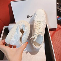 A D Hepburn~Meet your lady requirements New soft leather bottom cloud white Xiaobai female lightweight virtue training