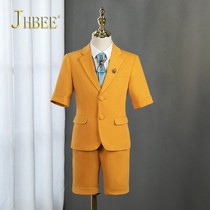 jhbee childrens suit suit 2021 new summer suit short-sleeved flower girl boy dress piano performance suit