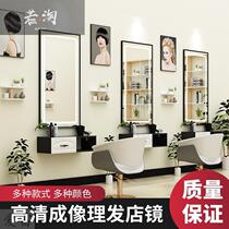 Net Red Barber shop mirror table hairdressing shop mirror cabinet integrated hair cutting equipment hair salon special wall led light mirror
