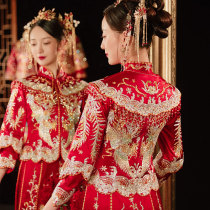 Xiuhe clothing bride 2021 new wedding Chinese wedding dress out of the cabinet toast dress wedding dragon and phoenix coat women Summer
