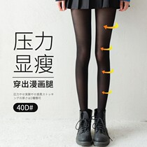 Pressure thin leg black socks female thin net red JK socks pure skin color bottom-skin color pantyhose lights and legs