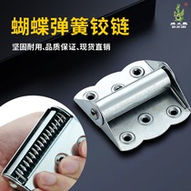 Galvanized chrome-plated butterfly spring hinge automatic closing door rebound closure door folding spring household hardware accessories