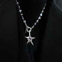 11.14 Loss of rice benefits! S925 silver purple zirconium five-pointed star star pendant 13g2.2*3.4g