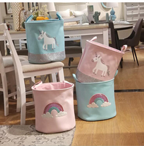 Home Nordic cartoon childrens toys storage basket sundries living room fabric folding dirty clothes basket large clothes basket