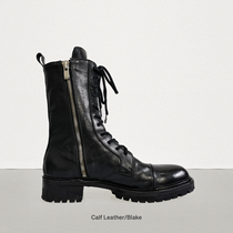  VIVIIVII®️Shoemakers Calfskin Handmade Blake 5 5cm Tank bottom Dark Black 11 hole Boots