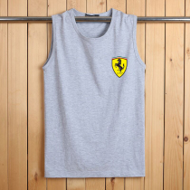 Summer vest men's sleeveless T-shirt cotton T-shirt sports fitness loose cut sleeve plus size shirt base