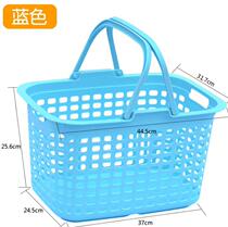 2019 Supermarket portable basket shopping basket Blue son thickened large basket shopping basket plastic frame