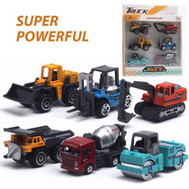 6-piece set of childrens toy car Alloy engineering car set Excavator bulldozer road roller car model stall supply