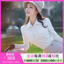 IG son Sendai Senior white flap long sleeve elastic breathable 100 hitch sport commute casual golf polo shirt