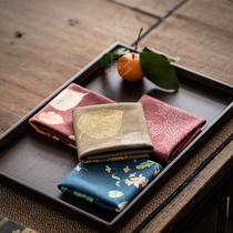 Suying painted tea cloth Tea towel absorbent thickened tablecloth Raising pot Small square towel Rag Kung Fu tea set Tea ceremony accessories