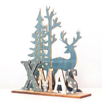 2022 New Year Xmas Elk Wood Craft Christmas Tree Ornament No