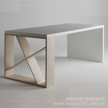 Nordic white solid wood conference table simple modern desk computer desk creative table American long table table table table
