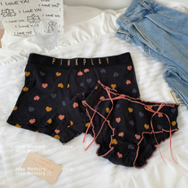 bluesock lovers underwear lovers summer new printing love ruffle design men and women confused