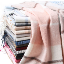 Women Cashmere Scarf Autumn and Winter 2021 New Men Couple 100% Pure Cashmere Joker Big Brand Tassel Pink