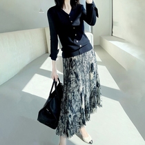 Jung Mei (QZ0405751) Shock nautical line sketches Handmade by hand depicting the pleat half-body dress