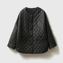 ^@^(PC1101119) Ultra-fine Sheepskin High Lingge Thin Cotton Short Coat Women Simple Fashion