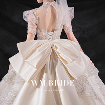 Main wedding dress 2021 new bride court style quality wedding high-end heavy industry atmosphere niche design trailing luxury