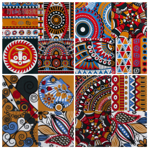 Thangka tile 300*300 Indian retro art restaurant background wall flower tile restaurant non-slip floor tile