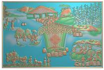 Figures landscape qind tu a bumper harvest of the embossed figure landscape harvest carved figure stone carving