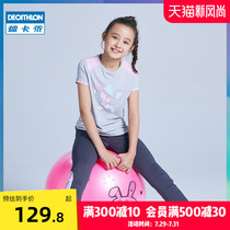Decathlon Girls Sports Suit Summer new short-sleeved girls breathable T-shirt School pants SHORTS KIDS