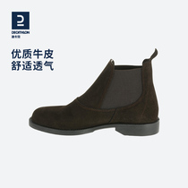 Di Camon Short Boots Women Chelsea Boots Flat Heel Suede Leather Boots Equestrian Boots Inglén Wind Imported Bull Leather Boots IVG2