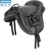 Decathlon Saddle Children Beginner Pony Saddle Pony Colt Black Equestrian Equipment IVG3