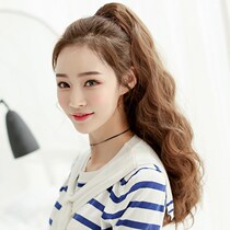 Wig female long curly hair big wave natural lifelike temperament cute grab clip ponytail long 0917q