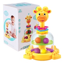 Baby pressing giraffe rotating jumping ball ball turning music Infant early education one-year-old baby educational toy
