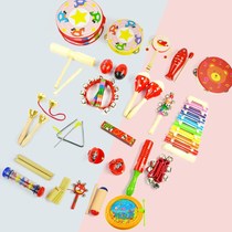  ORF percussion kindergarten music teaching aids Childrens early education castanets tambourine sand hammer triangle iron rattle