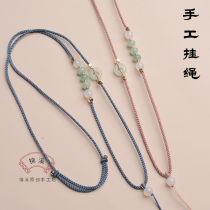 Upscale artisanal safety buckle choreography rope jade pendant emerald and field jade pendant hanging rope hanging neck jade Buddha necklace rope adjustable