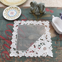 Throw Sale Promotion Foreign Trade Outlet Eu Style Polyester Yarn Embroidered Square Dining Mat Tray Mat Tea Tray Vase Mat small dust-proof cover towel