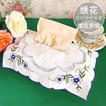 Clearance Sale Foreign Trade Export Original Order European Pastoral Fabric Embroidered Paper Box Set Tissue Box Set Household Car