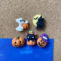 5 sets of Halloween pumpkin ghost pushpins Cork nail felt Cork photo wall classroom newspaper board decoration decoration
