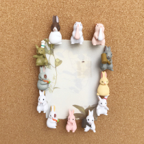 A set of 12 cute Korean cartoon bunny creative Cork nail message Photo Wall classroom layout