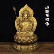Antique antique collection Pure gilt copper sitting lotus with backlight King Tibet Bodhisattva Buddha Statue Bronze statue Home Buddha Hall worship