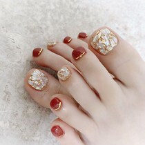 Toenail nail patch summer white 2021 new toenail patch summer detachable nail art picture Net Red