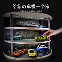 1:32 simulation alloy car model underground garage double-layer car parking lot model scene wooden display box toy