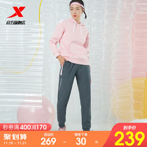 Special step plus velvet womens sports suit 2021 autumn and winter New sweater womens sportswear winter warm casual set