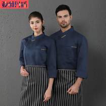 Chefs clothing long sleeve autumn and winter clothing restaurant hotel back kitchen clothes cake shop baking clothing chef work clothes