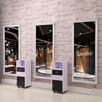 Hairdressing mirror table barber shop mirror hair salon mirror floor mirror single-sided mirror frame makeup mirror mirror