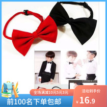  Childrens bow tie Flower girl boy suit small dress bow tie childrens double bow tie black and red small suit accessories