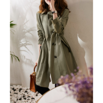 @ Laughs Culvert Version and Fabric Texture Giant Pearl Chain Dotted with waist windcoat jacket Female FY223947AG