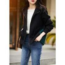 Ji Han Pavilion autumn dress 2021 new female splicing soft air layer hooded jacket WTG380676AG