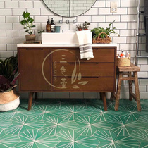 Nordic green glazed ray hexagonal tiles Kitchen entrance balcony wall tiles Bathroom non-slip floor tiles tiles
