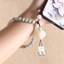 Mobile phone chain lanyard hanging wrist rope Ancient style female male hanging hand short hanging chain pendant can be folded Chinese style pendant