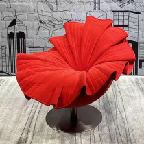 Designer Master Glass GRP Petal Chair Creative Coffee Hall Foyer Swivel Flower Chair Light Lavish Single Casual Chair