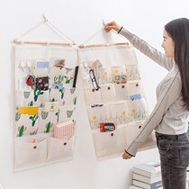 Fabric hanging mobile phone storage bag wall hanging wall hanging dormitory wall storage bag door rear artifact hanging storage bag