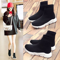 Elastic sock shoes womens summer womens shoes 2021 new explosive a pedal sports leisure boots spring and autumn high-top shoes